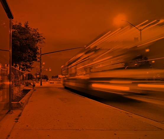 blurred traffic with orange overlay