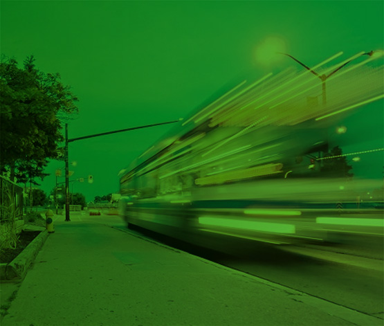 blurred traffic with green overlay